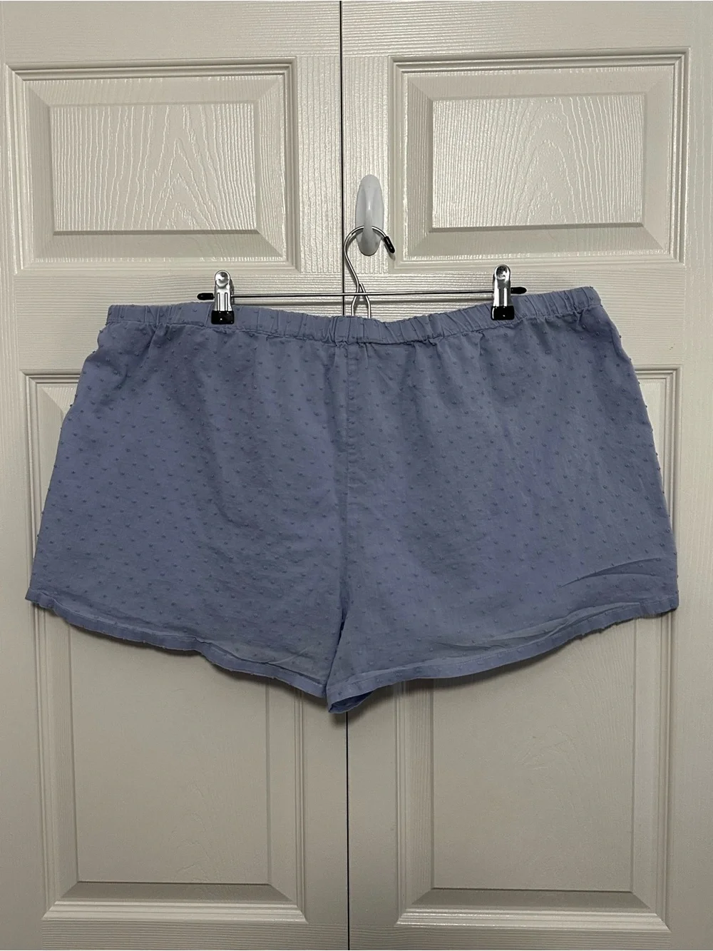 Ann Taylor LOFT Pajama Sleep Shorts Swiss Dot Pattern Light Blue Size XXL VGUC - Picture 2 of 5